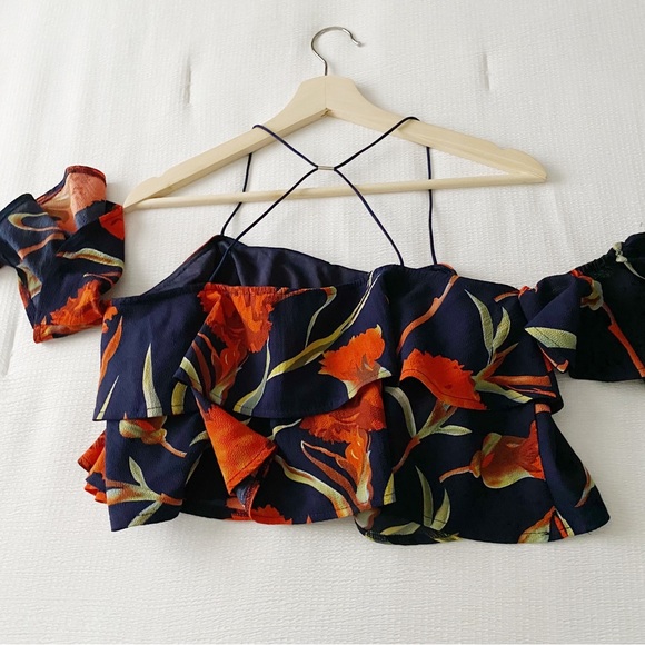 Lulus Floral Print Off Shoulder Crop Top - Picture 6 of 11